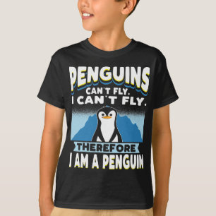 Camiseta Pinguins não podem voar com pinguins engraçados Me
