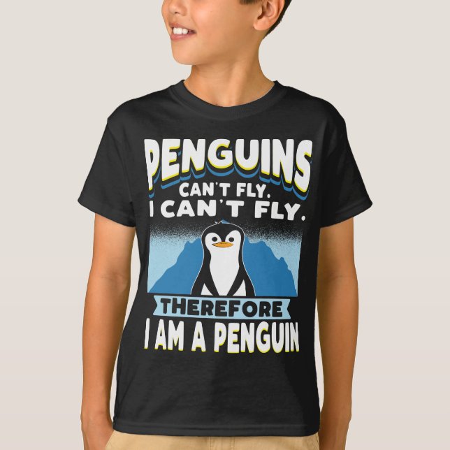 Camiseta Pinguins não podem voar com pinguins engraçados Me (Frente)