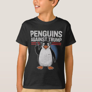 Camiseta Pinguins Pinguppers Para Cima Anti-Trump Resiste P