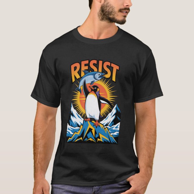 Camiseta Pinguins Protestam Contra Tarifas Pinguim Divertid (Frente)