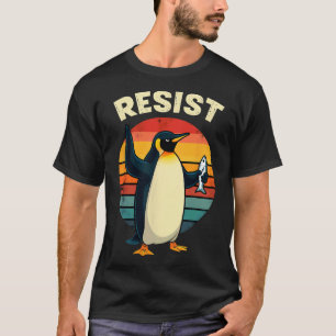Camiseta Pinguins Sarcásticos Retroativos Resistir Tarifas