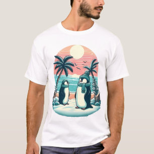 Camiseta Pinguins Tropicais – Vibrações de Férias de Invern