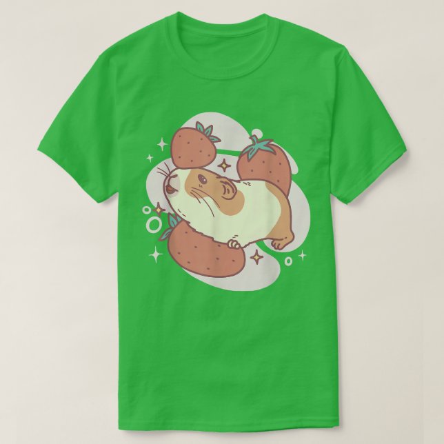 Camiseta Pinheiro-Da-Guiné E Morangos Morango-Morango Pet (Frente do Design)