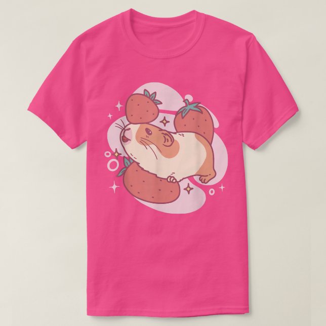 Camiseta Pinheiro-Da-Guiné E Morangos Morango-Morango Pet (Frente do Design)