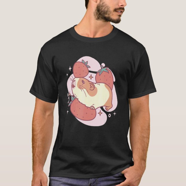 Camiseta Pinheiro-Da-Guiné E Morangos Morango-Morango Pet (Frente)