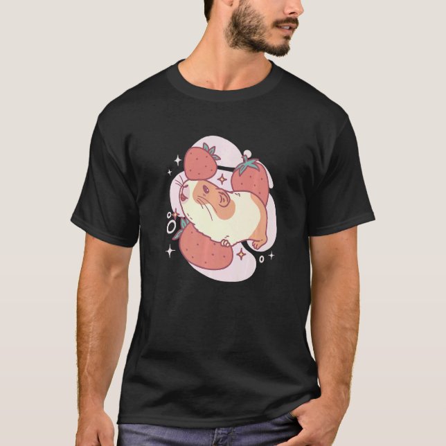 Camiseta Pinheiro-Da-Guiné E Morangos Morango-Morango Pet (Frente)