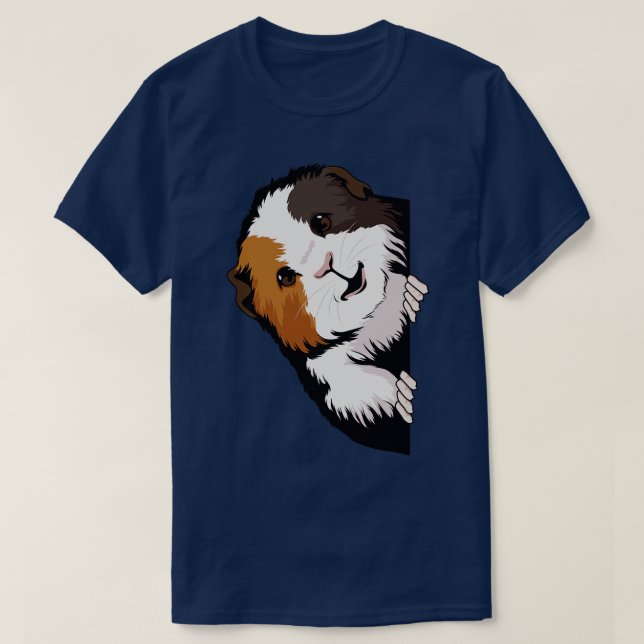 Camiseta Pinheiro-Da-Guiné Olhando Do Lado Cavy (Frente do Design)