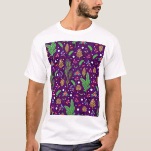 Camiseta Pinheiro de Natal Cones: Festivo Sem Costura