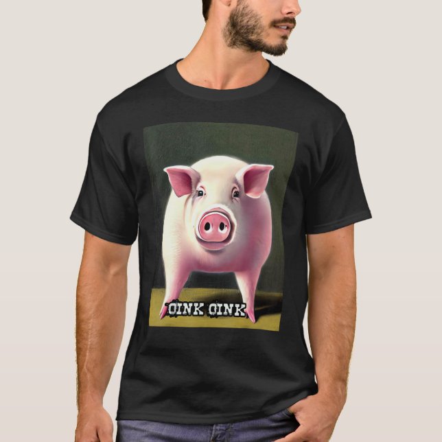Camiseta Pinheiro-de-porco branco Oink 30 (Frente)