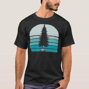 Camiseta Pinho de Vintagem Simples, Pinho de Árvore Minima