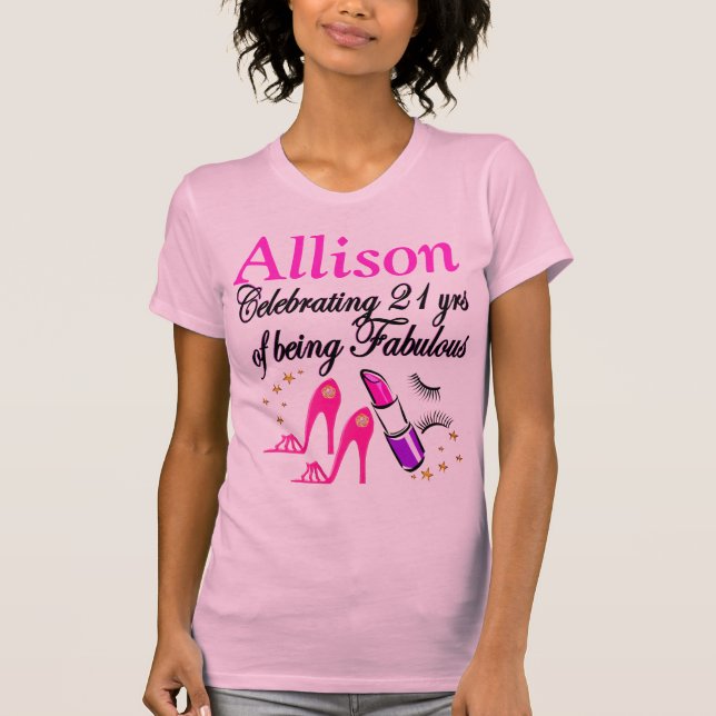 CAMISETA PINK 21 RUAS DE ANIVERSÁRIO FABULOSO PERSONALIZADO (Frente)