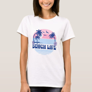 Camiseta Pink Azul Pastel Sunset Beach