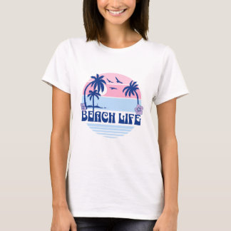 Camiseta Pink Azul Pastel Sunset Beach