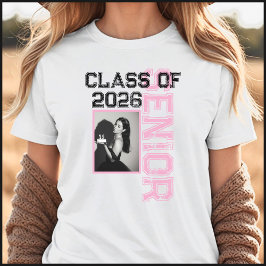 Camiseta Pink & Black 1 Photo Class Of 2026 Graduate