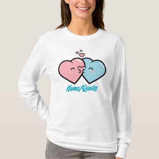 Camiseta Pink & Blue Hearts Kiss