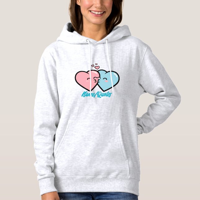 Camiseta Pink & Blue Hearts Kiss (Frente)