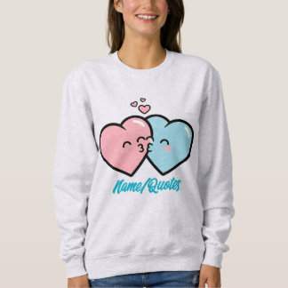 Camiseta Pink & Blue Hearts Kiss