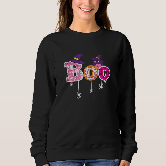 Camiseta Pink Boo Spider Witch Hat Cute Scary Halloween Gir (Frente)