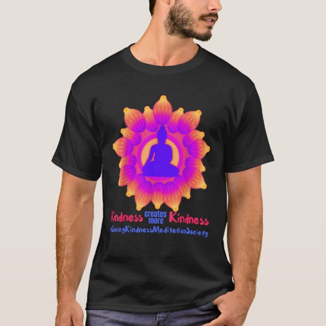 Camiseta Pink Buddha Mandala Metta Mindful Loving Kindness  (Frente)