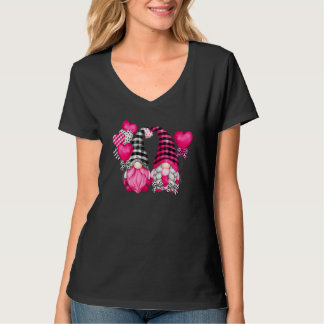 Camiseta Pink Buffalo Plaid And Heart Balloons Valentines D
