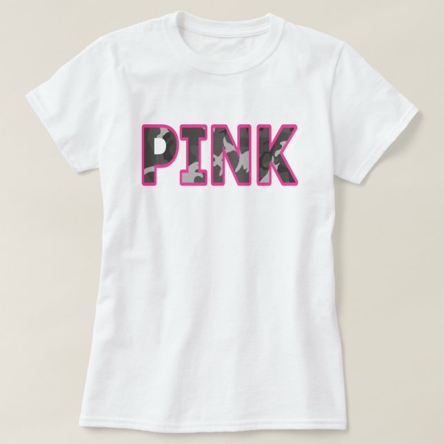 Camiseta PINK Camuflagem Urbana (Frente do Design)