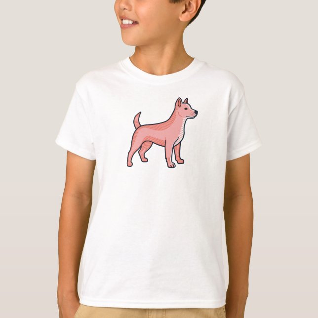 Camiseta Pink Cartoon Dog (Frente)