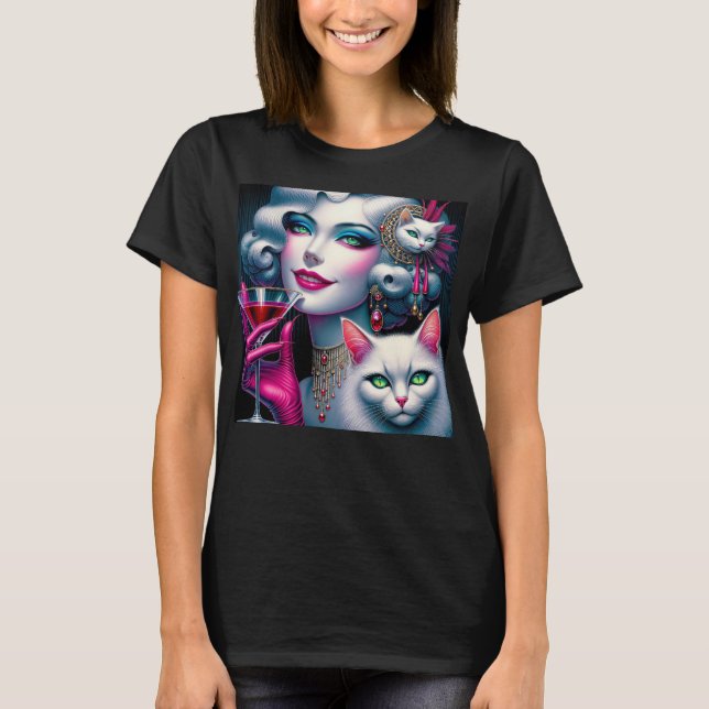 Camiseta Pink Cat Lady (Frente)