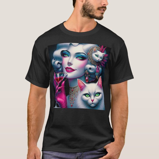 Camiseta Pink Cat Lady (Frente)