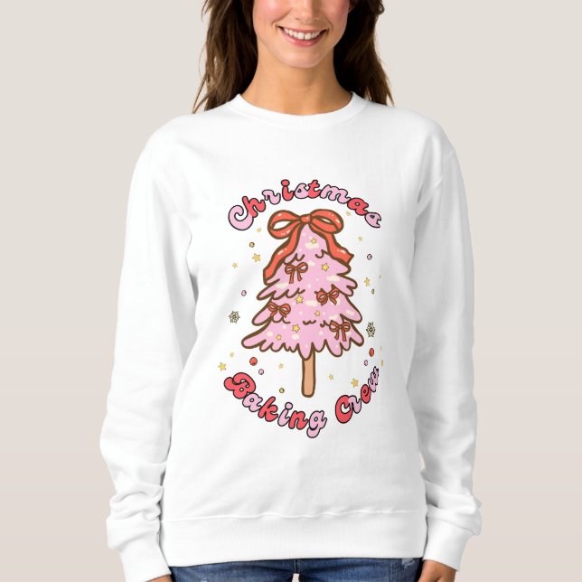 Camiseta Pink Christmas Tree Baking Crew Sweatshirt (Frente)