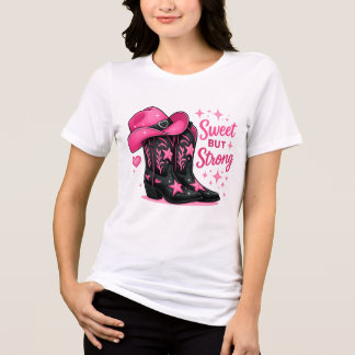 Camiseta Pink Cowgirl Sweet but Strong Design