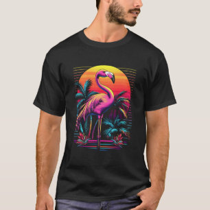Camiseta Pink Flamingo Beach Summer Vibes Tree Palm Tropica