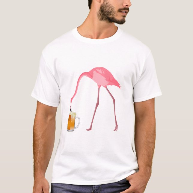 Camiseta Pink Flamingo Beer Lover (Frente)