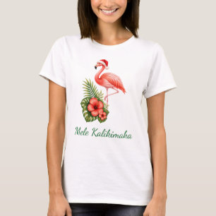 • Camiseta Pink Flamingo Christmas Mele Kalikimaka