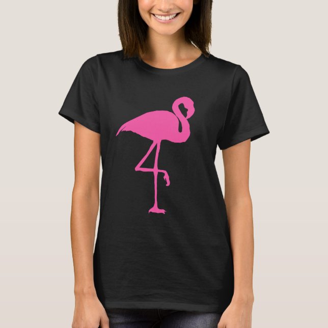 Camiseta PINK FLAMINGO em caixas de cisterna pretas (Frente)