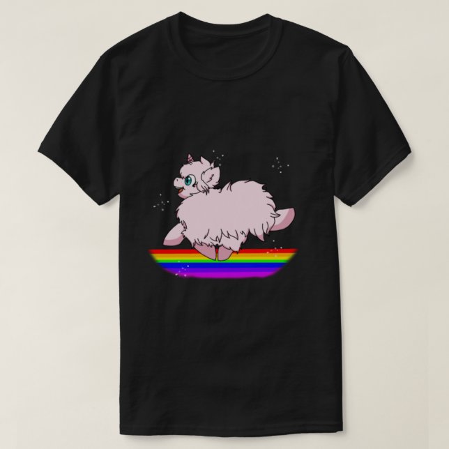 Camiseta Pink Fluffy Unicorns Dançando em Rainbows Feat. Gr (Frente do Design)