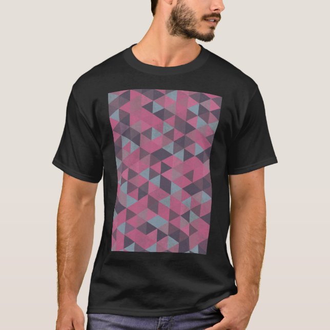 Camiseta Pink geometric triangles (Frente)