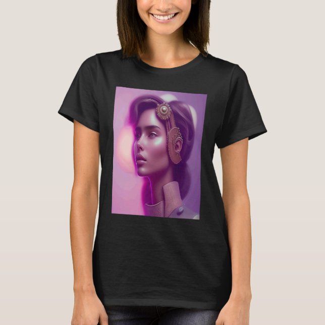 Camiseta Pink Glow Woman Look Purple Outfit Inspo Orange Vi (Frente)