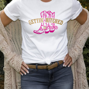 Camiseta Pink Gold Gettin' Hitched Noiva