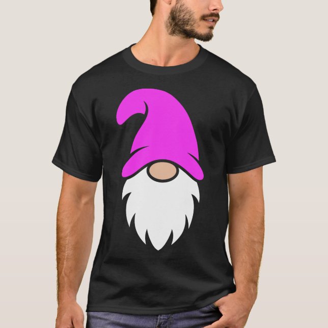 Camiseta Pink Hat Christmas Gnome (Frente)