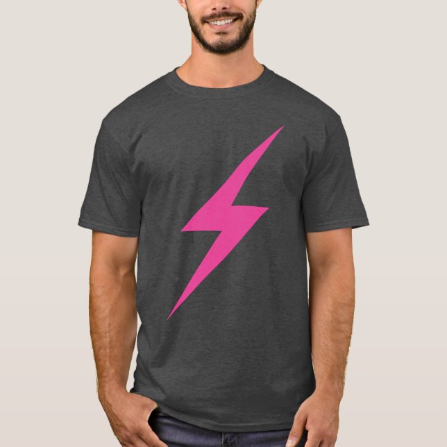 Camiseta Pink Lightning Bolt Do Feminismo (Frente)