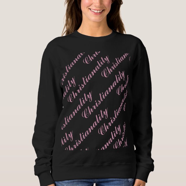 Camiseta pink logo repeat blk sweatshirt (Frente)
