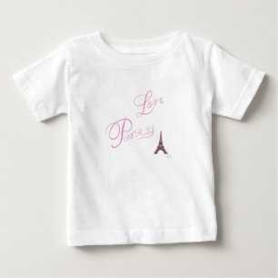 Camiseta Pink-Love-Paris-Eiffel-Tower-Unique Baby