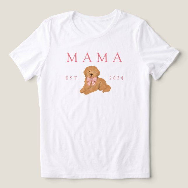 Camiseta Pink Mama Golden Doodle Birthday (Design frontal)
