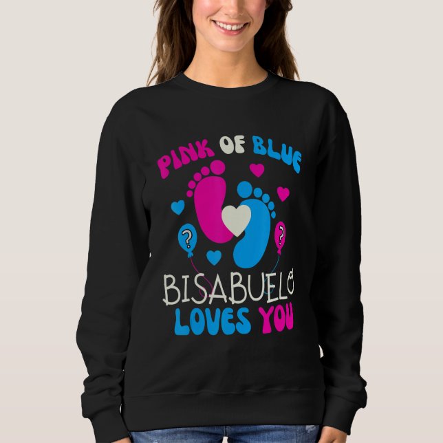 Camiseta Pink Or Blue Bisabuelo Loves You   Baby Gender Rev (Frente)