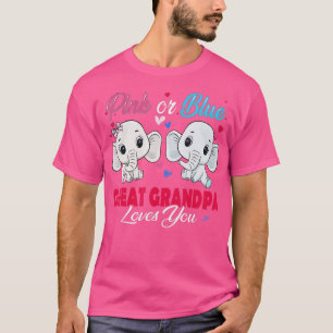 Camiseta Pink or Blue Elephants Great Grandpa Loves You Bab
