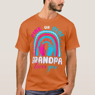 Camiseta Pink or Blue Grandpa Loves You Gender Reveal Party