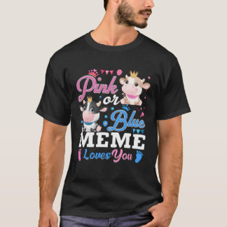 Camiseta Pink Or Blue Meme Loves You Gifts Cow Baby Gender 