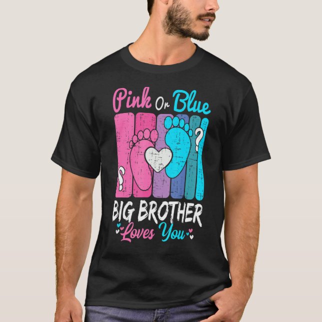 Camiseta Pink Ou Azul Grande Irmão Te Ama Rever Sexo P (Frente)