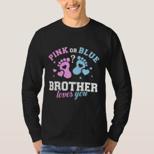 Camiseta Pink ou Blue Brother Amo você Dia de os pais Engra