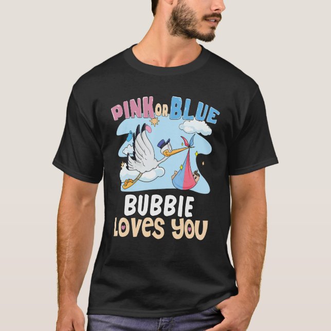Camiseta Pink ou Blue Bubby ama sua avó judia (Frente)